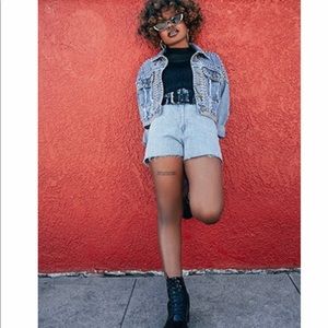 Forever 21 Frayed Paperbag Denim Shorts